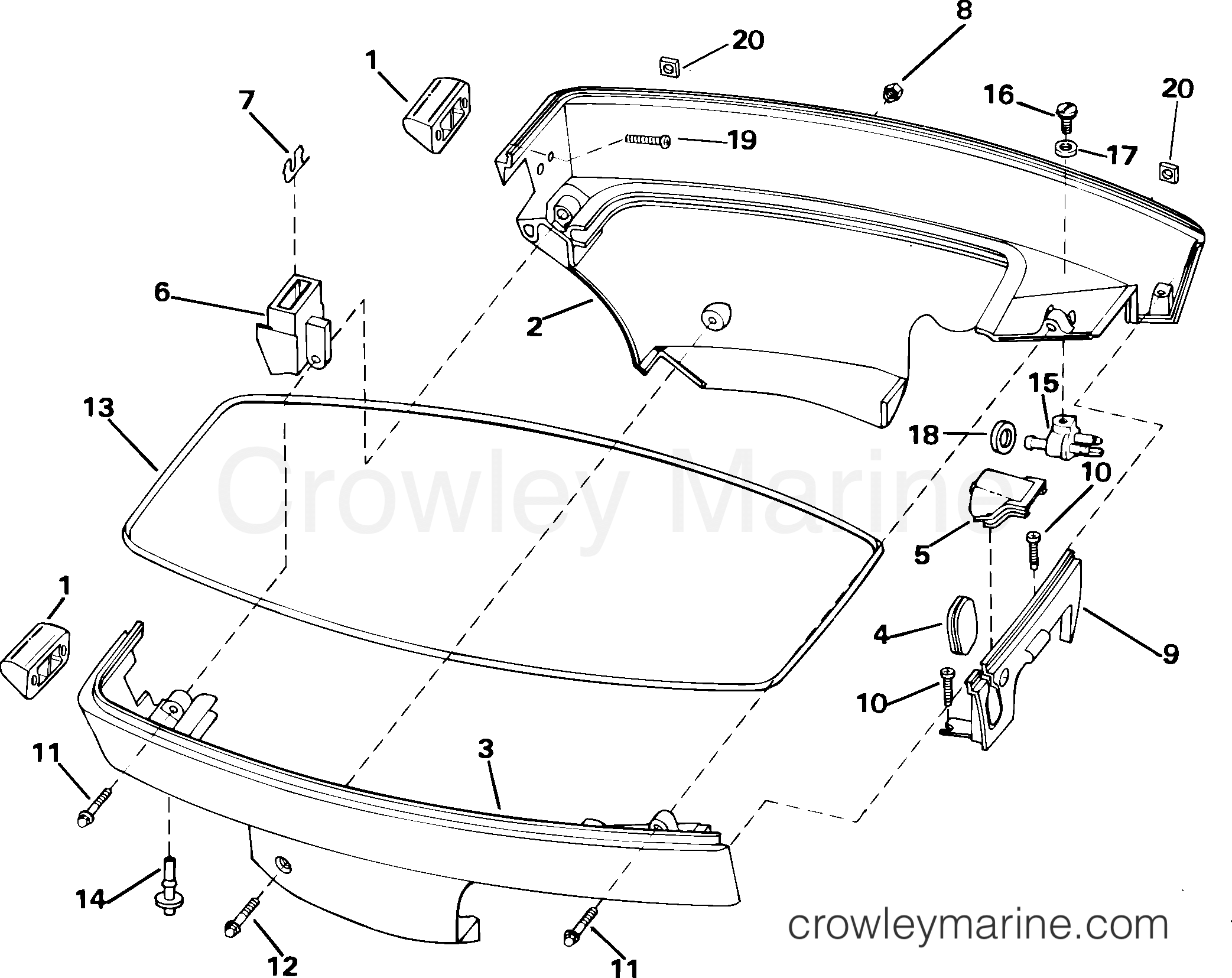 2003 Outboard 6 - J6RSTD - LOWER ENGINE COVER