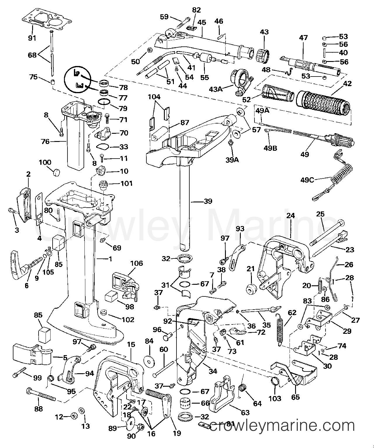 1989 Outboard 6 - J6RLCEC - MIDSECTION