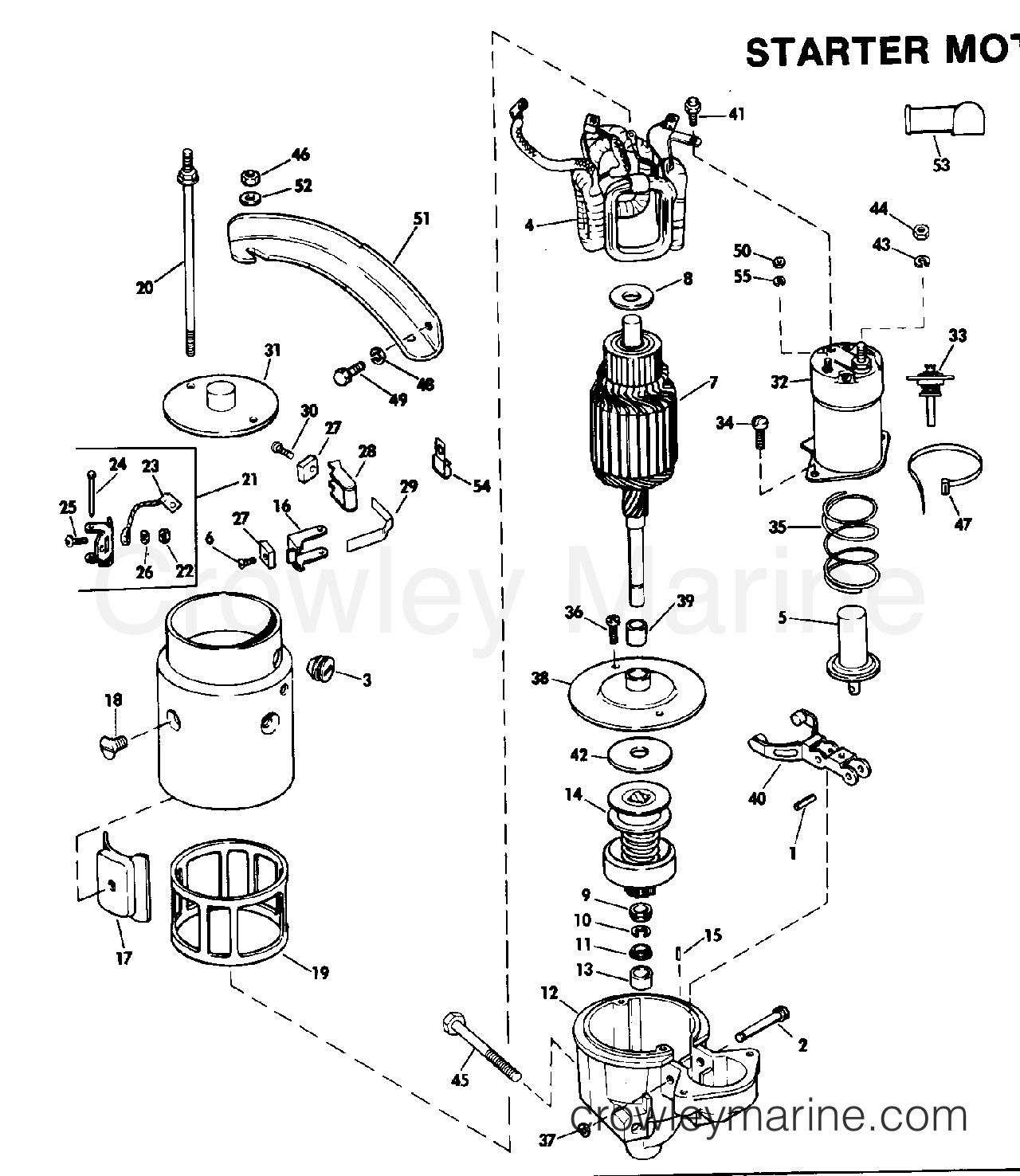 1983 Stern Drive 5.7 - 574SPHCCTR - STARTER MOTOR GROUP