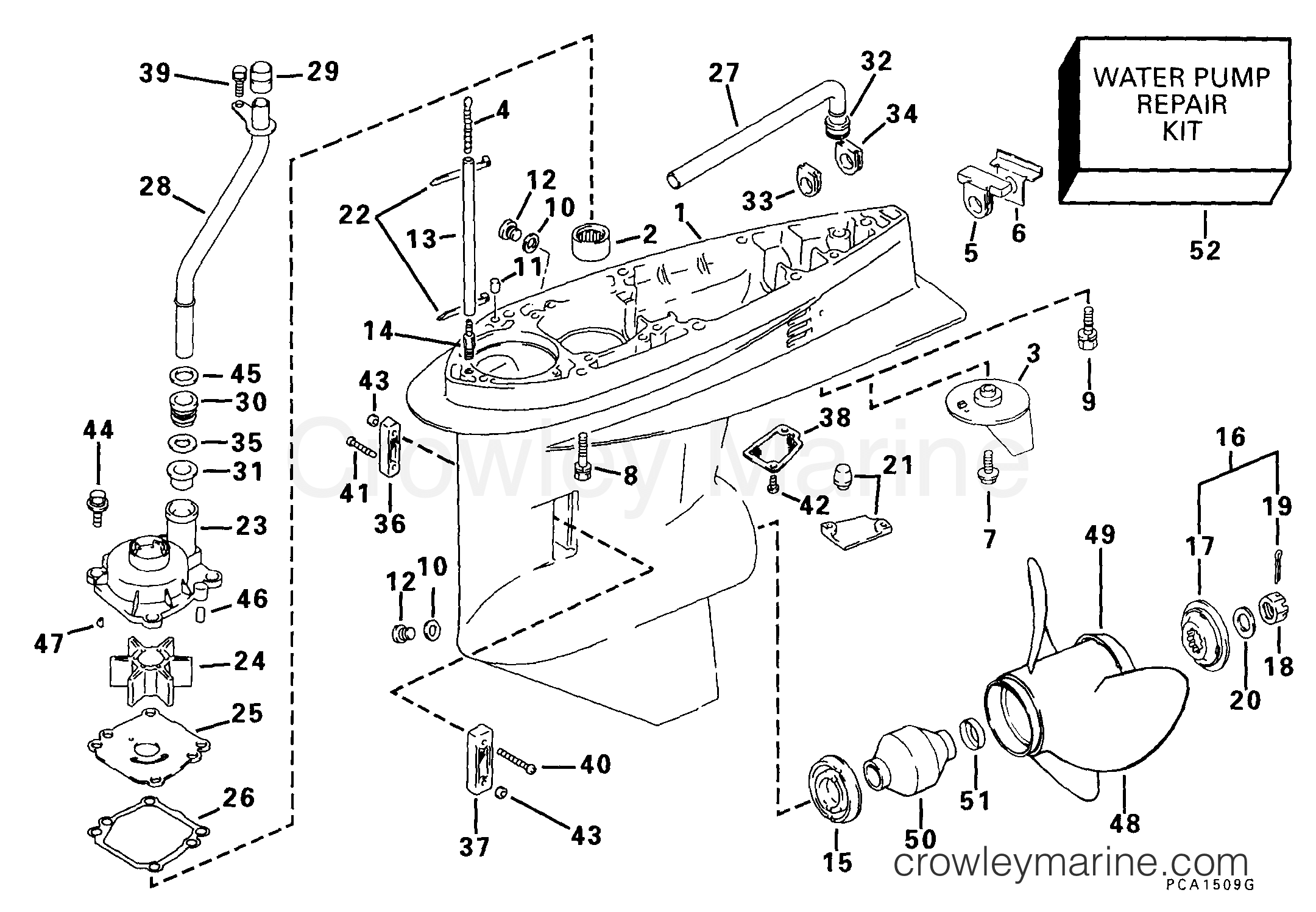 1999 Outboard 70 - E70PL4EEC - GEARCASE
