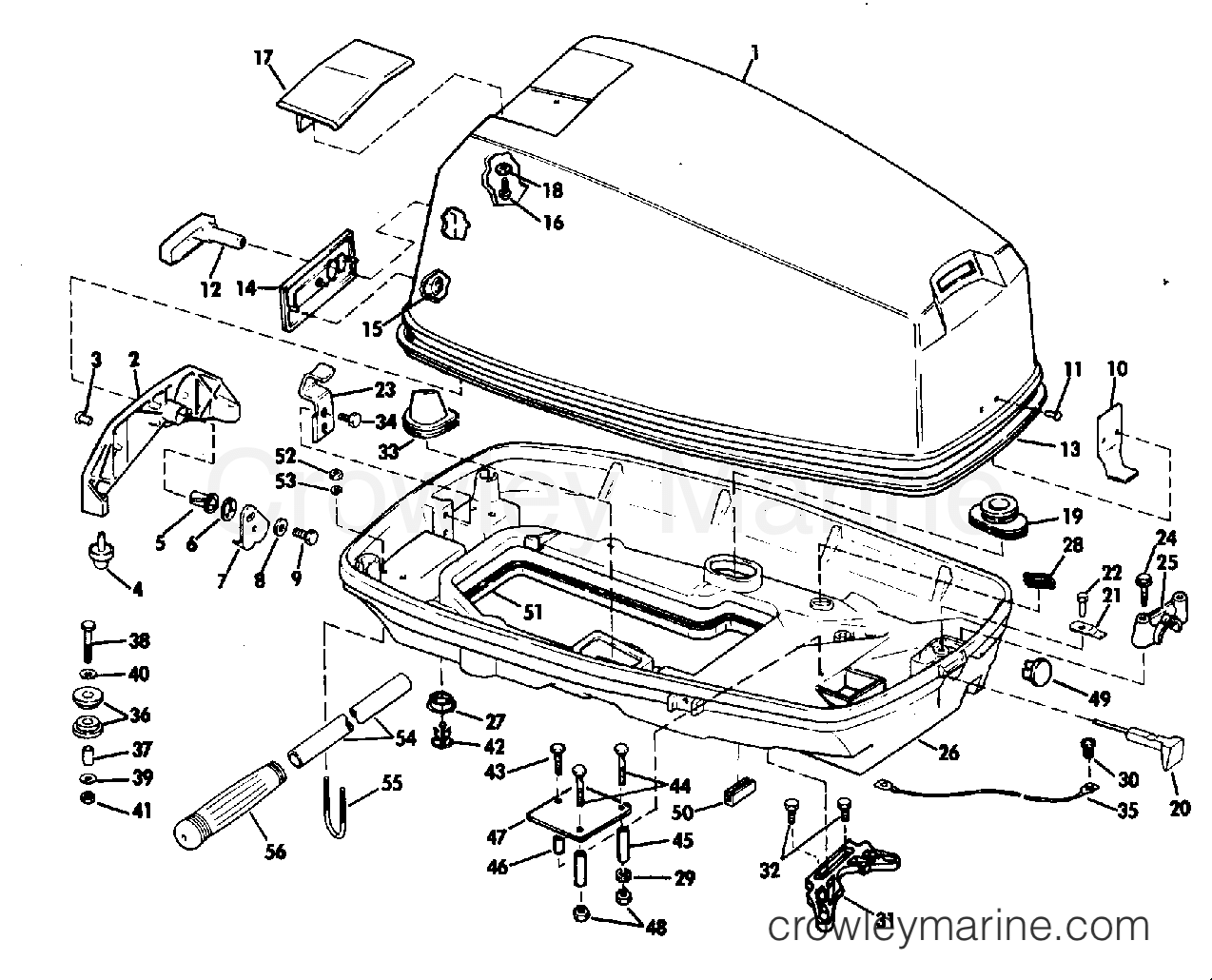 1983 Outboard 40 - J40RWCTR - ENGINE COVER