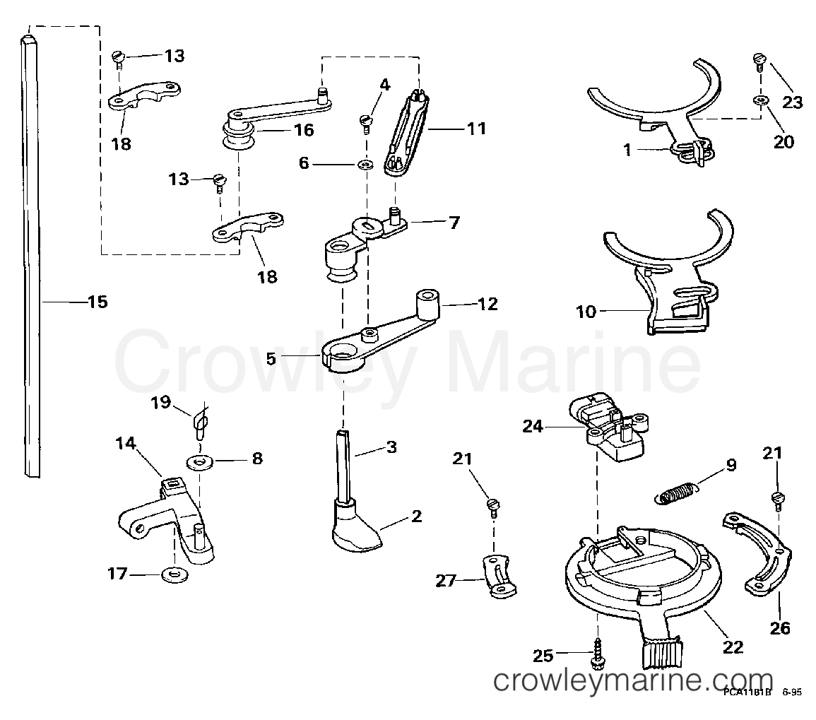 1997 Outboard 90 - J90ELEUC - THROTTLE LINKAGE