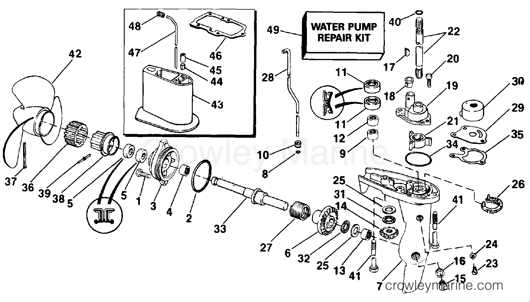 1989 Outboard 4 - J4RLCEC - GEARCASE