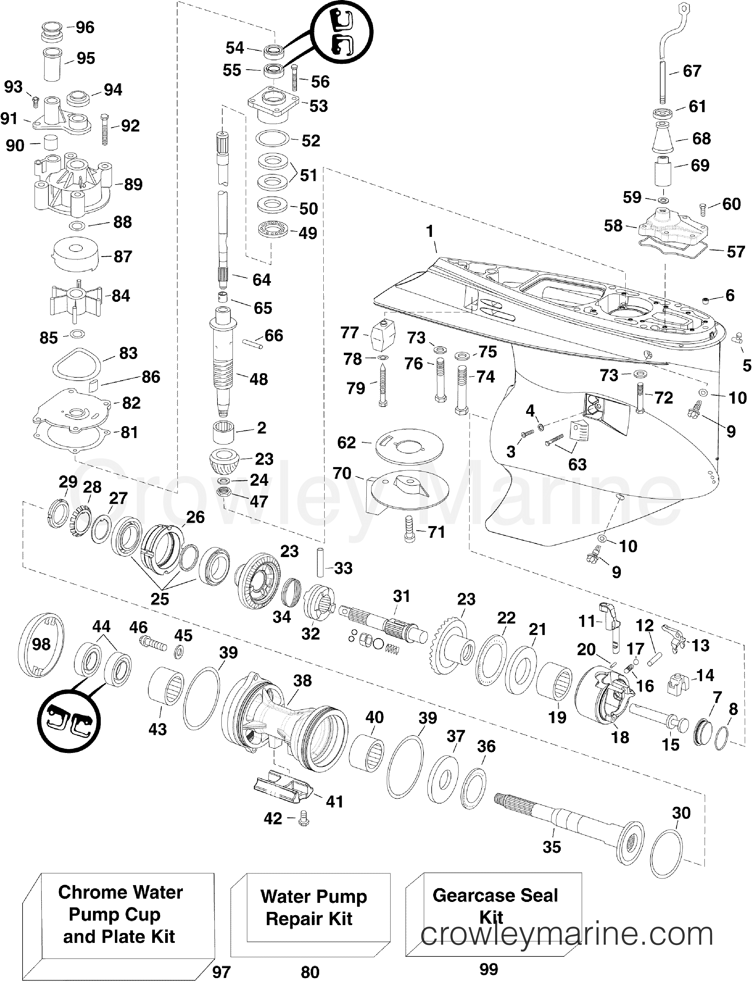 2008 Outboard 250 - E250DCXSCH - GEARCASE