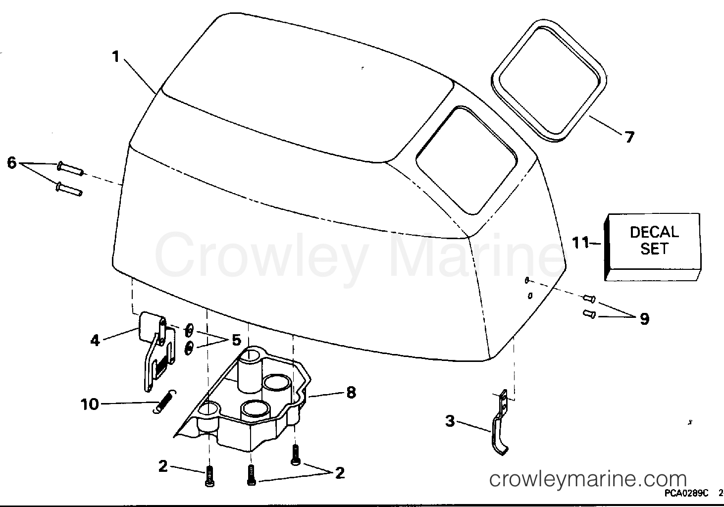 1995 Outboard 6 - J6SLEOD - ENGINE COVER