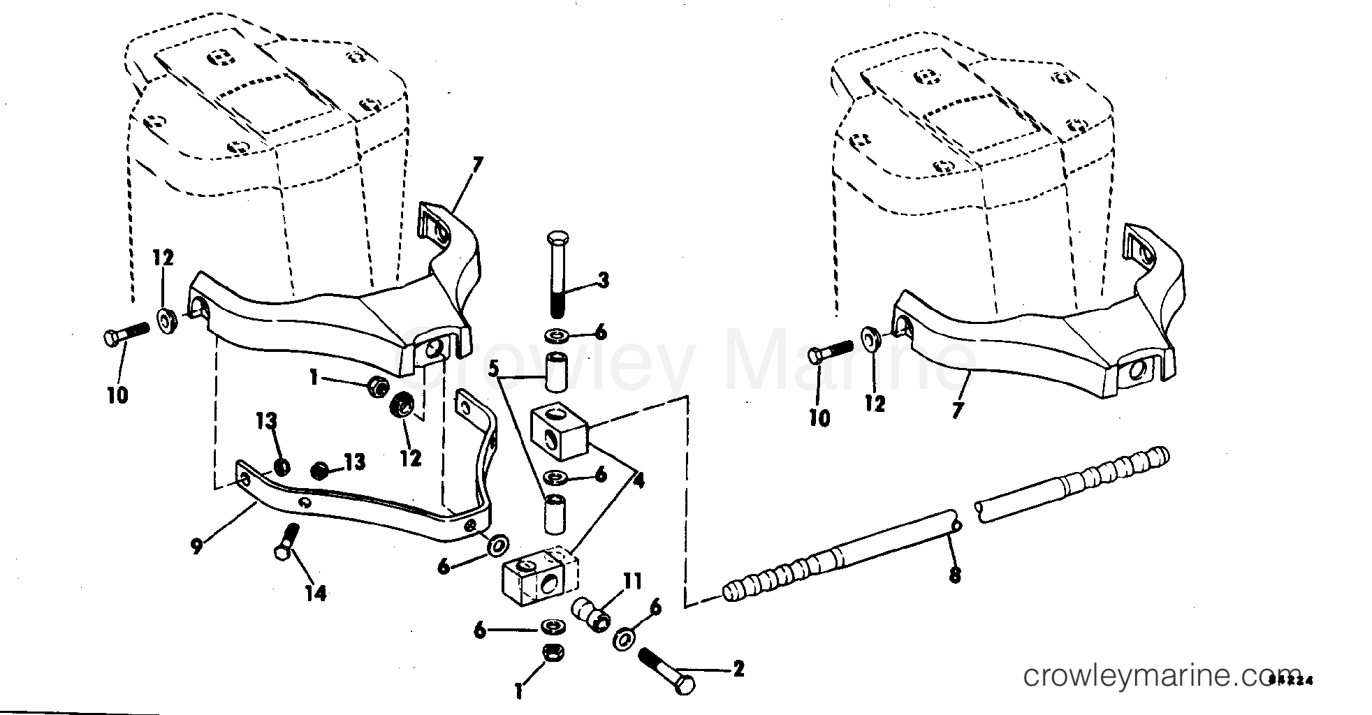 1978 Rigging OMC Stern Drive - All Models - DUAL STEERING KIT