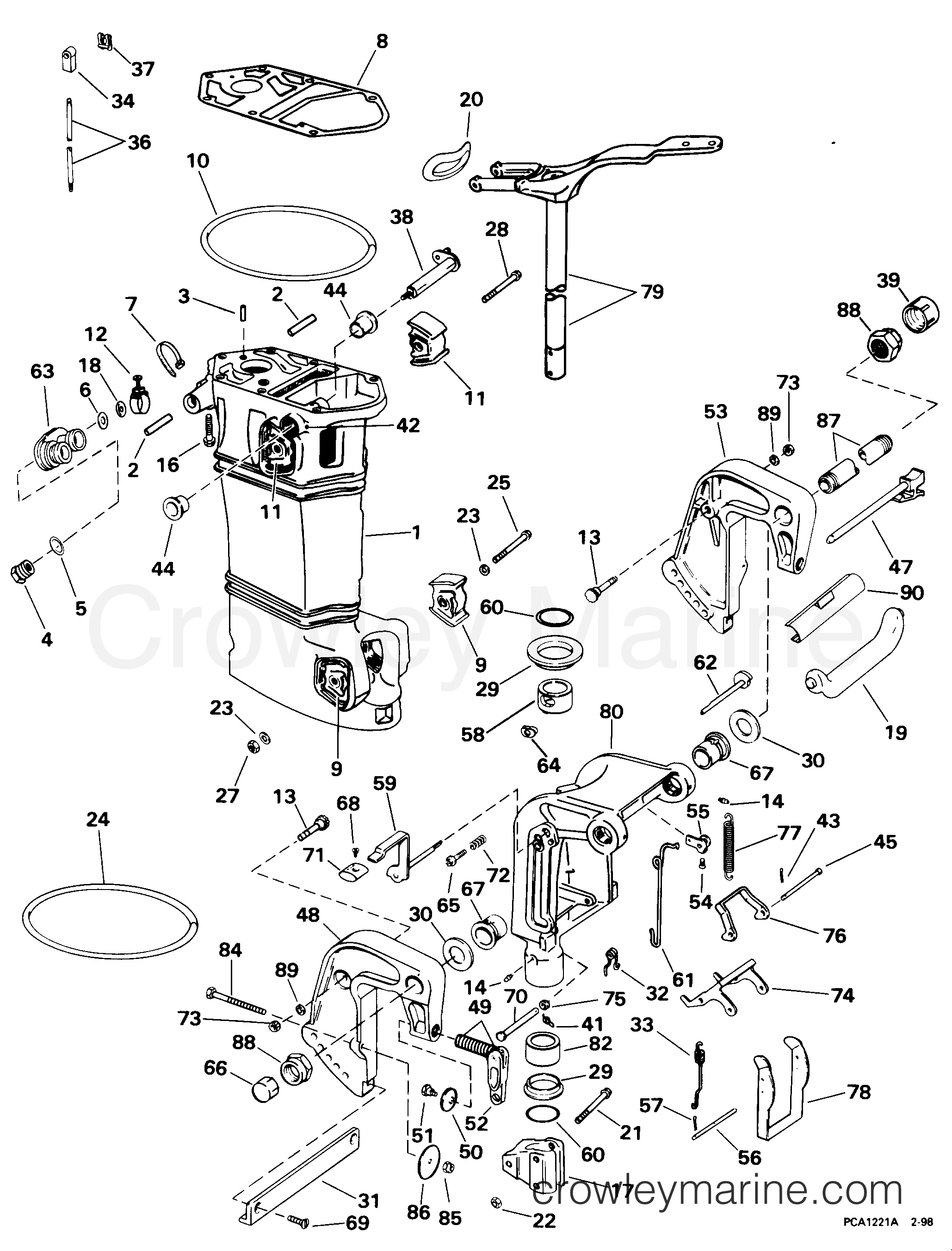 1998 Outboard 35 - SE35RWLECS - MIDSECTION