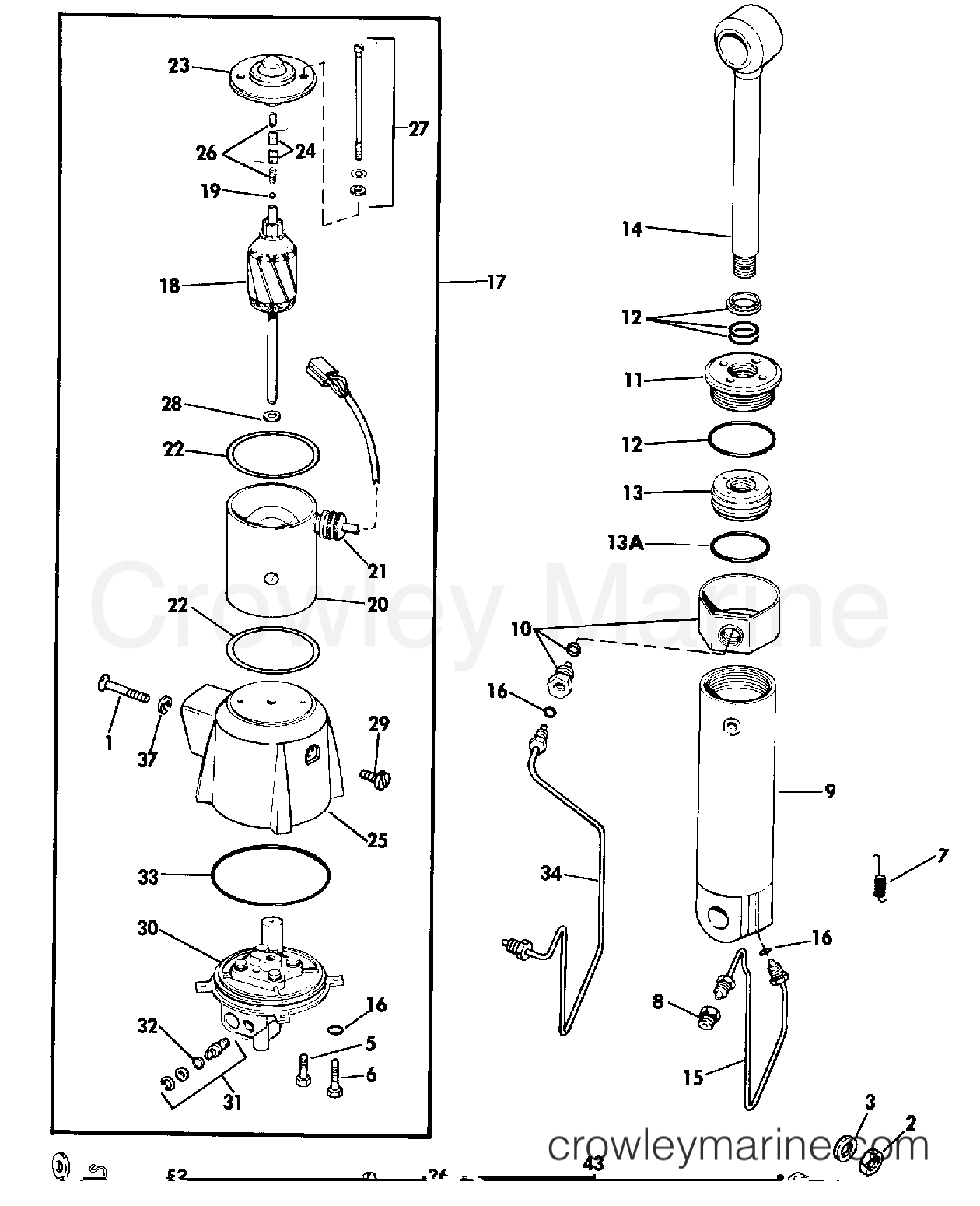 1984 Rigging Parts Accessories - Power Trim & Tilt - POWER TILT KIT ASSEMBLY 65 & 140