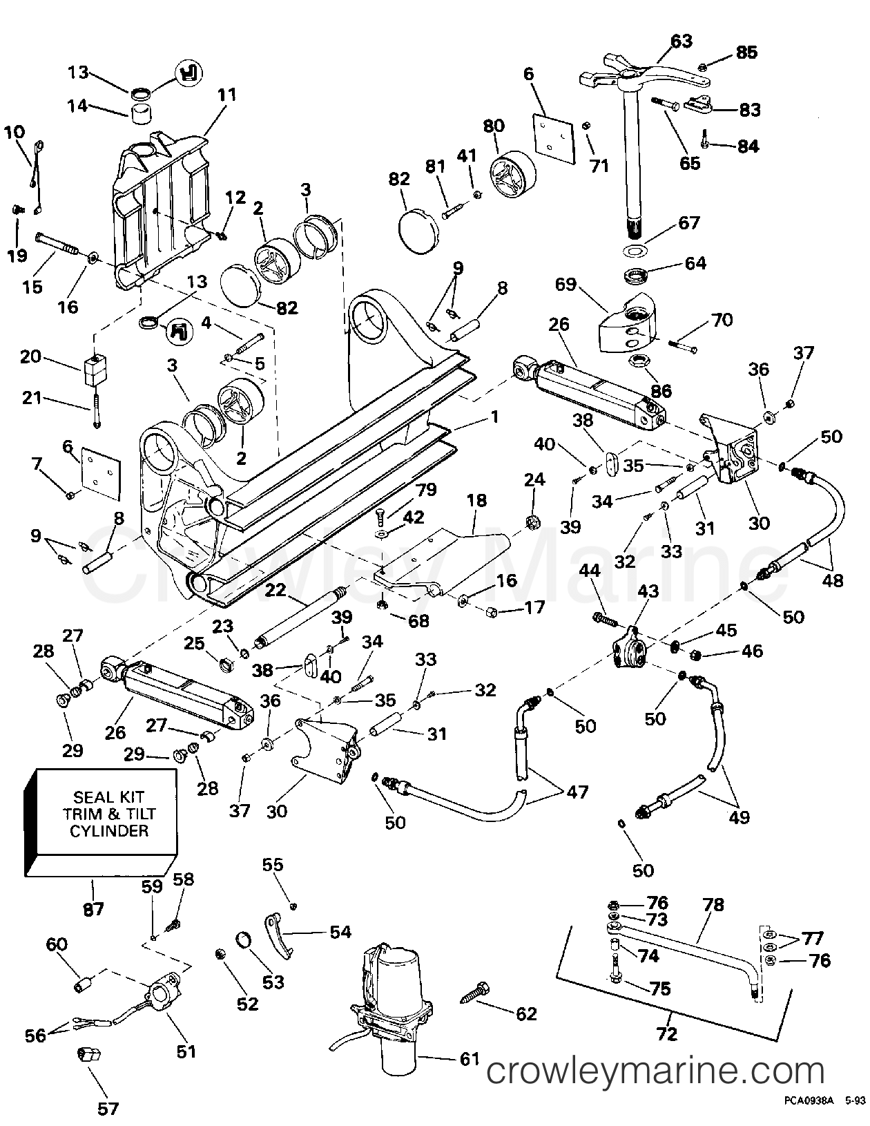 1994 Quiet Rider 150 - 150SHLERC - TRANSOM BRACKET ASSY. - QUIET RIDER
