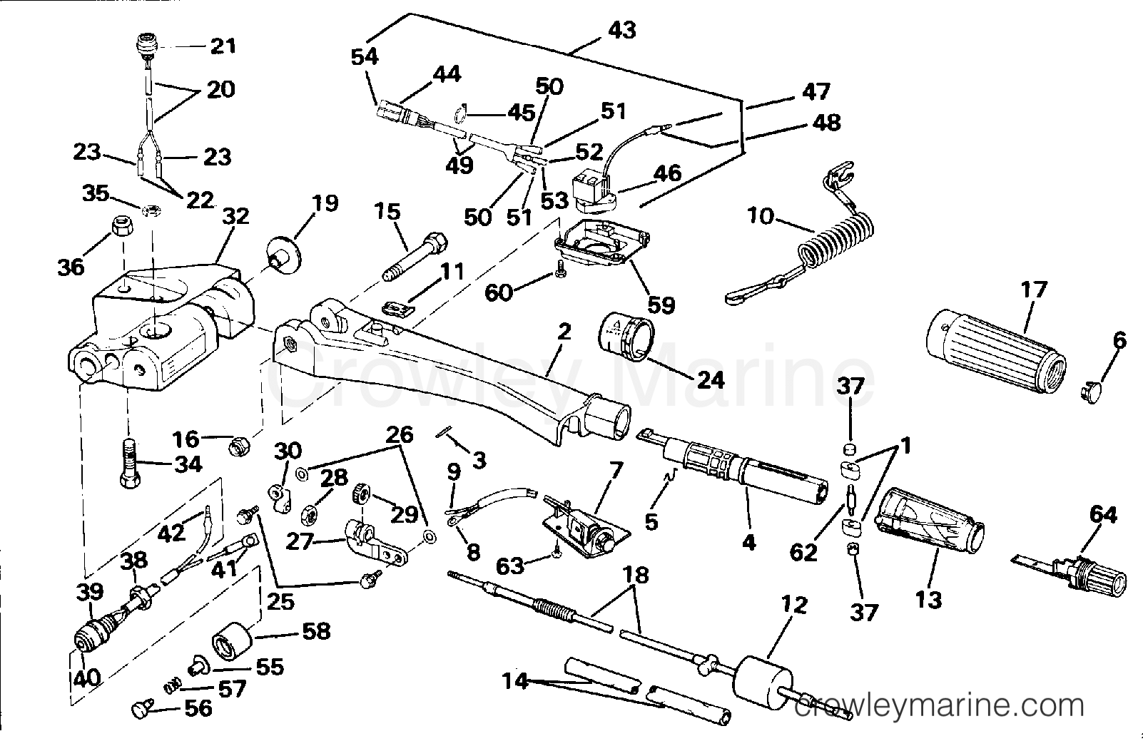 1992 Outboard 60 - J60TTLENE - STEERING HANDLE