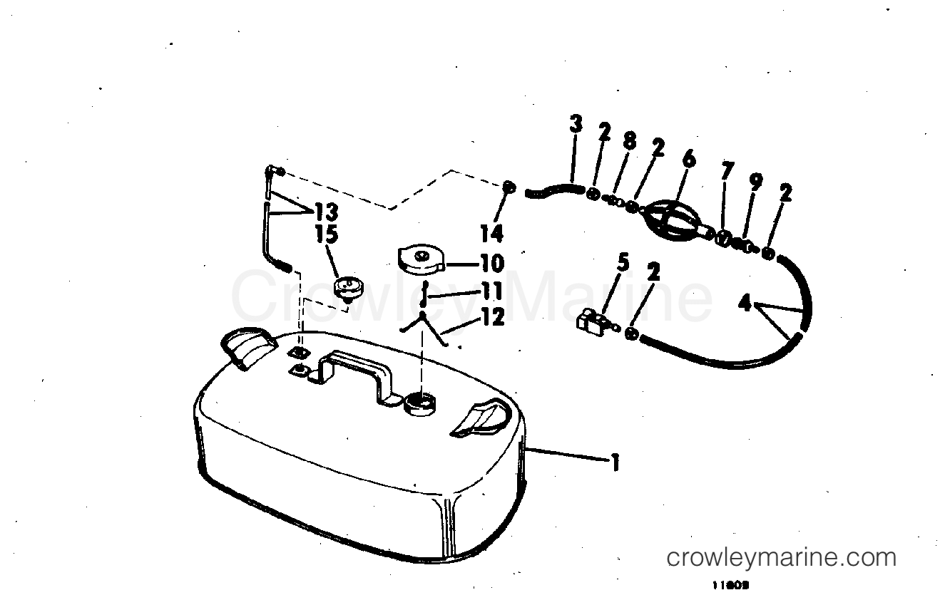 FUEL TANK 1972 Johnson Outboards 4 4W72S Crowley Marine