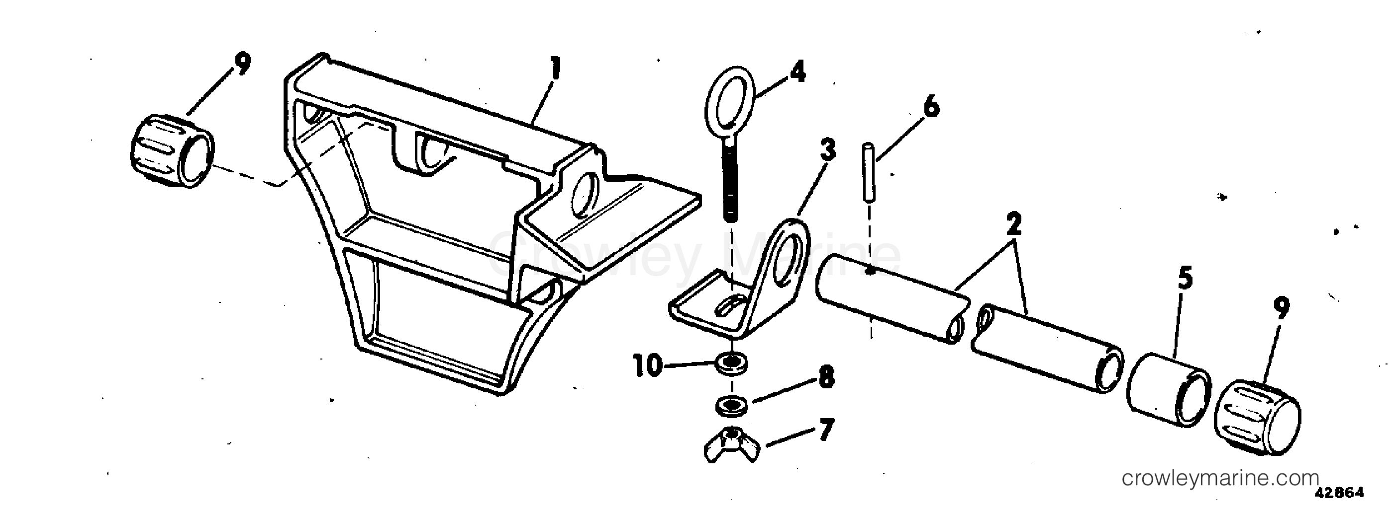 1978 Rigging Accessories - Miscellaneous - CANOE MOTOR BRACKET KIT