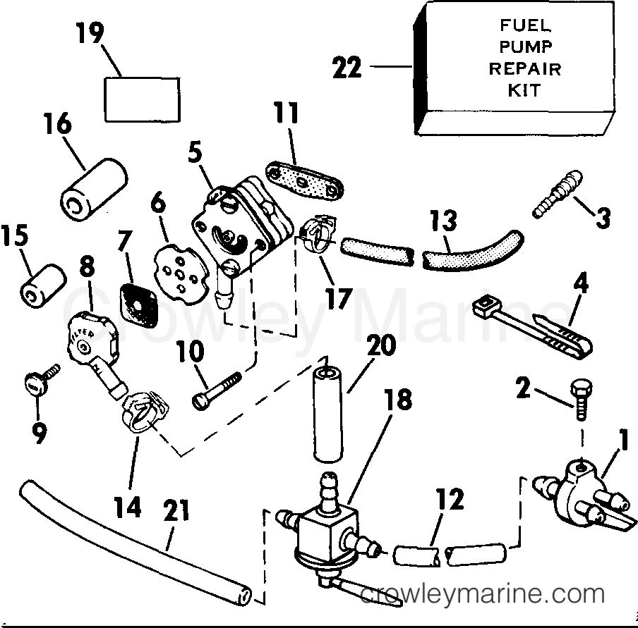 1985 Rigging Parts Accessories - Fuel System - ADAPTER KIT, REMOTE FUEL TANK 4RD & 4.5 MODELS