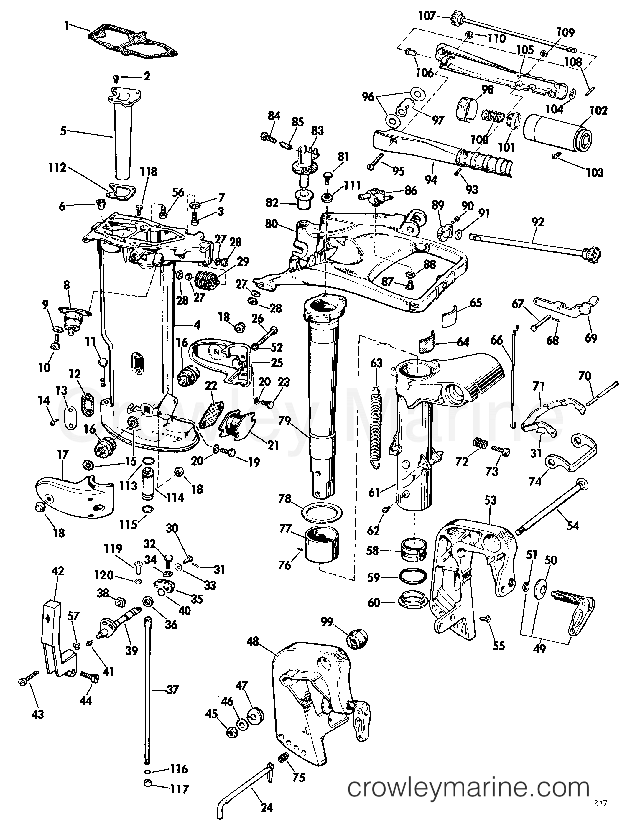 1969 Outboard 18 - 18903D - LOWER UNIT GROUP