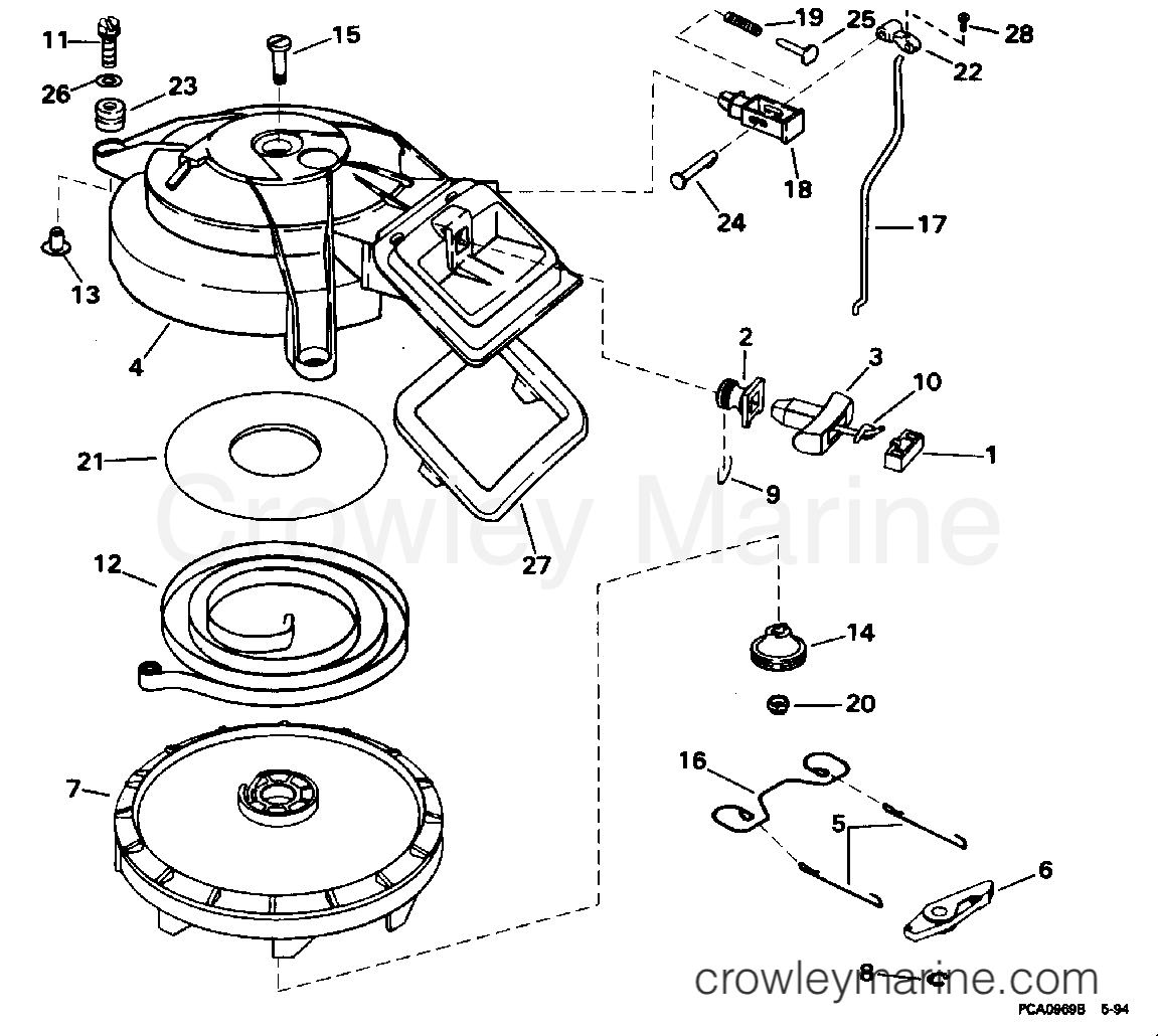 1996 Outboard 9.9 - J10REDD - REWIND STARTER