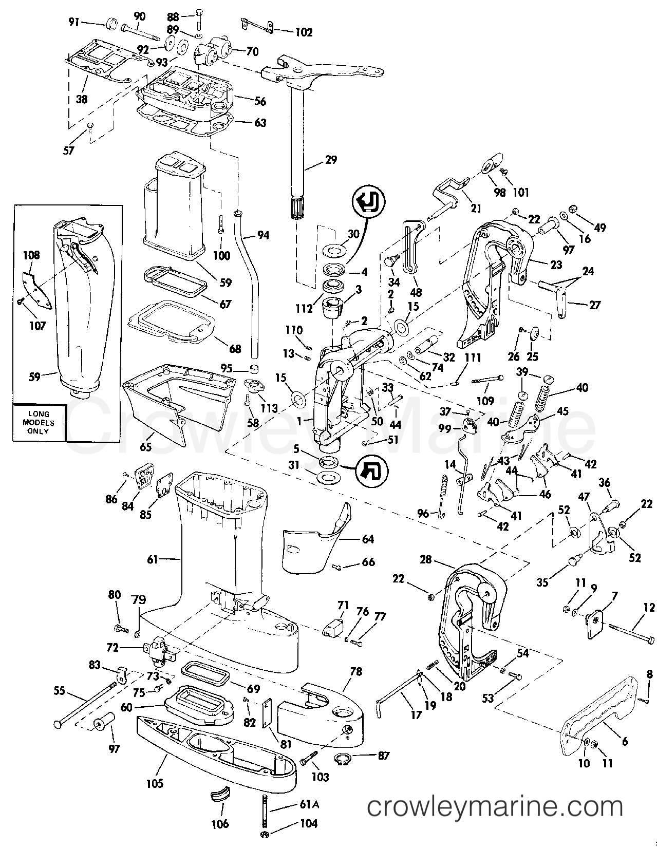 1986 Outboard 55 - E55RWLCDC - MIDSECTION
