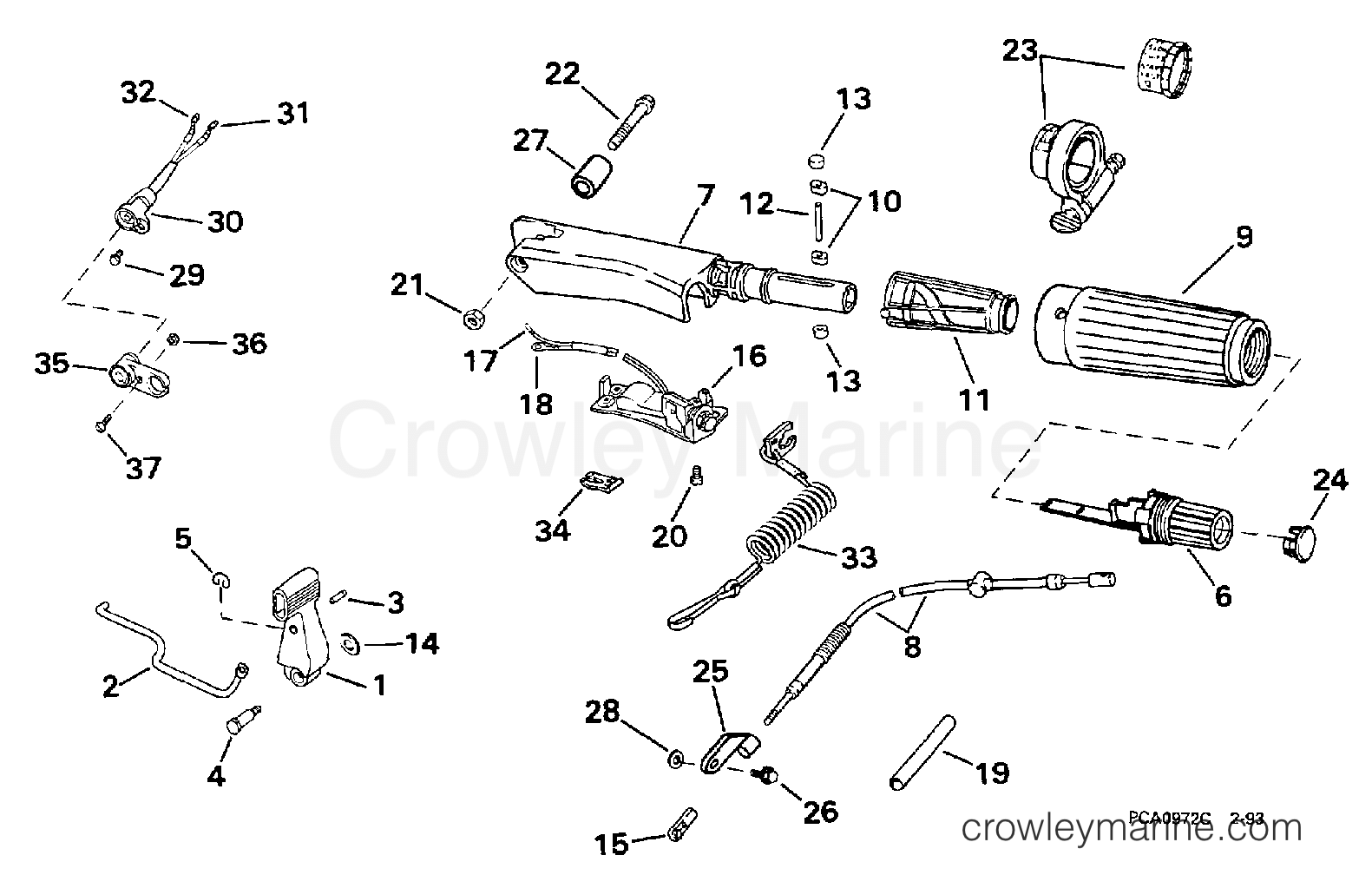 1998 Outboard 15 - E15EECR - STEERING & SHIFT HANDLE