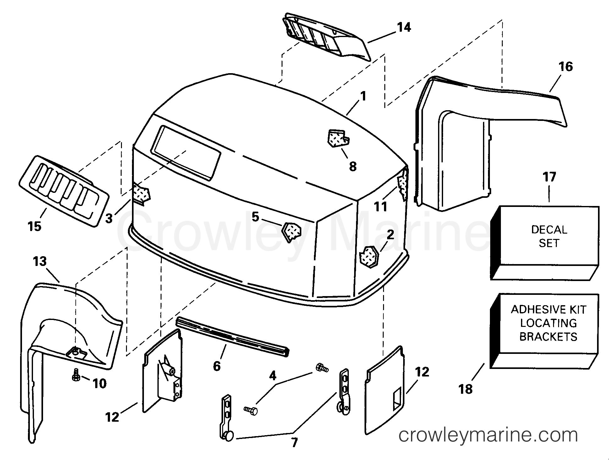 1998 Outboard 80 - J115JTLECS - ENGINE COVER -- EVINRUDE