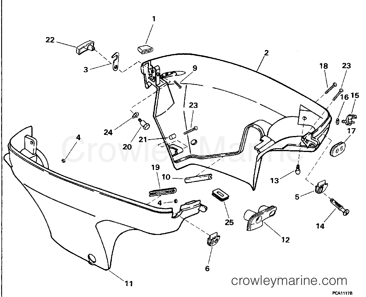 1996 Outboard 9.9 - BJ10FAEDC - LOWER ENGINE COVER