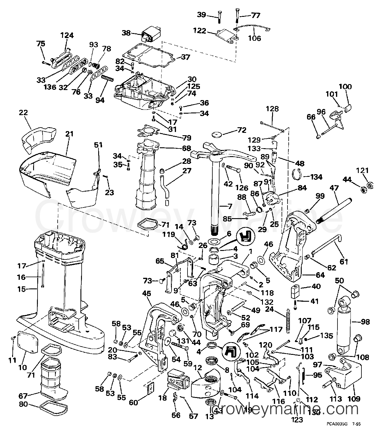 1997 Outboard 100 - SJ100WTPLZ - MIDSECTION
