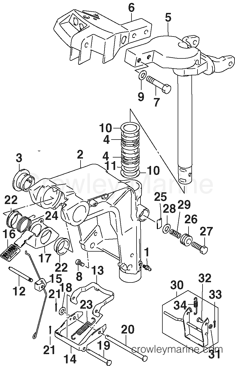 2003 Outboard 10 - J10RL4STC - SWIVEL BRACKET