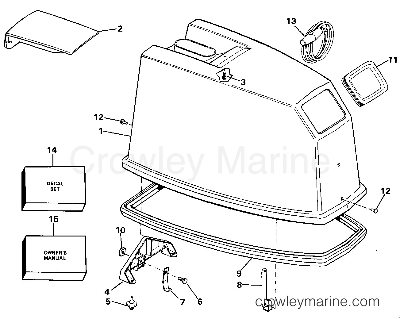 1986 Outboard 65 - J65TELCDR - ENGINE COVER