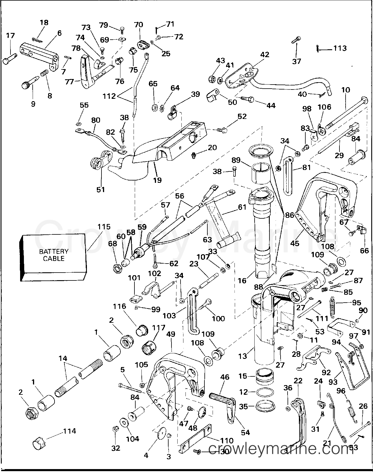1992 Outboard 9.9 - TE10RELENA - MIDSECTION (ALL MODELS EXCEPT SEL)