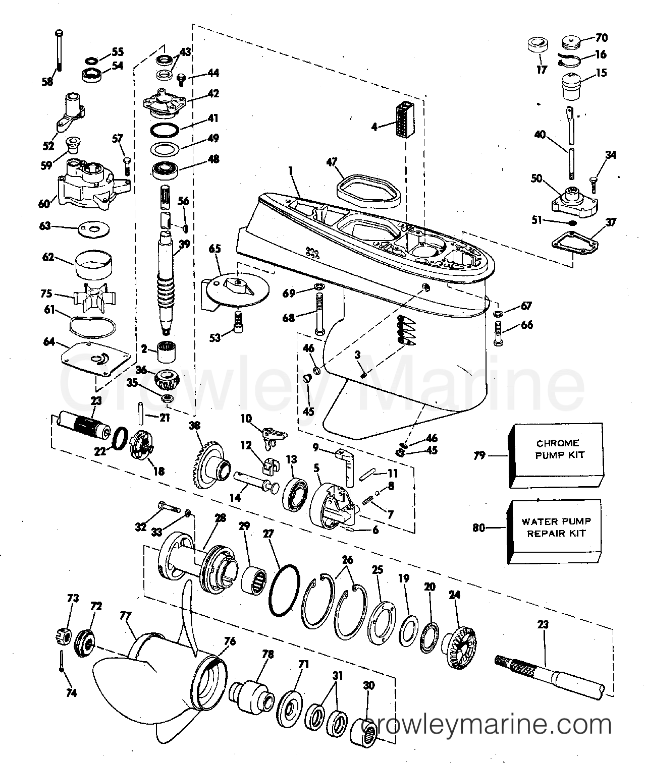 1978 Outboard 55 - 55874S - GEARCASE