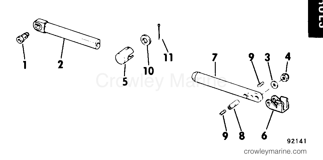 1983 Rigging Accessories - Remote Controls - CABLE MOUNT HARDWARE KIT SINGLE LEVER REMOTE -