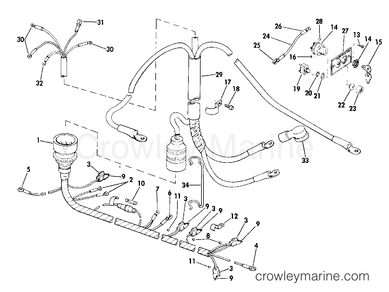 1975 Outboard 40 - 40E75C - INSTRUMENT & CABLE