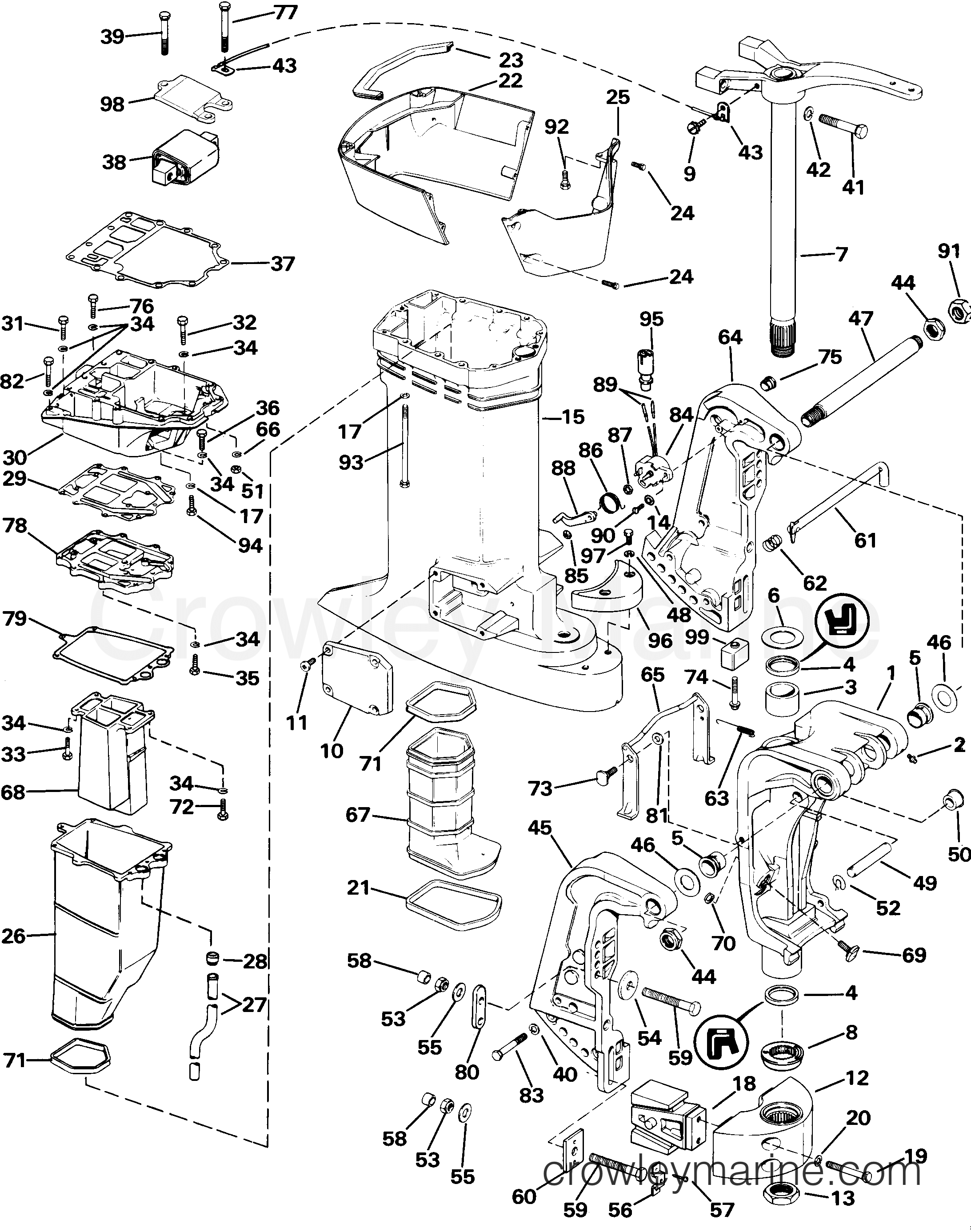 1985 Outboard 155 - J155WTXCOC - MIDSECTION