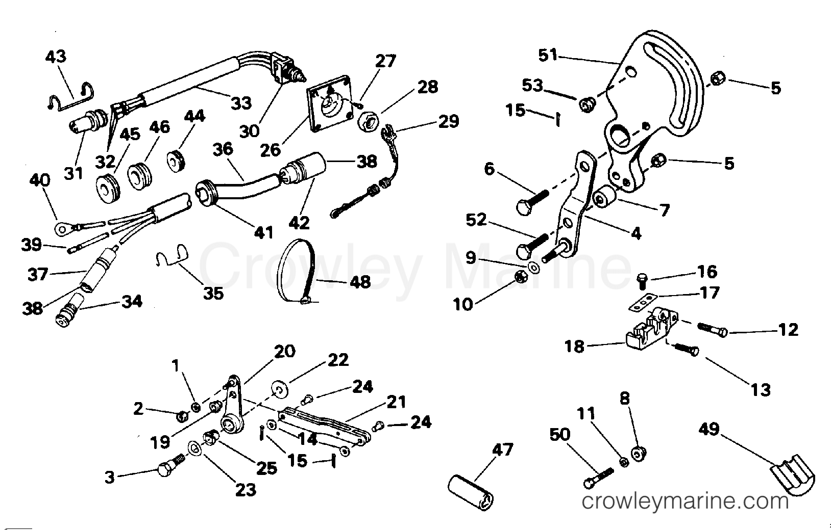 1996 Rigging Accessories - Remote Controls - REMOTE CONTROL ADAPTER KIT - 40RP, 45, 55
