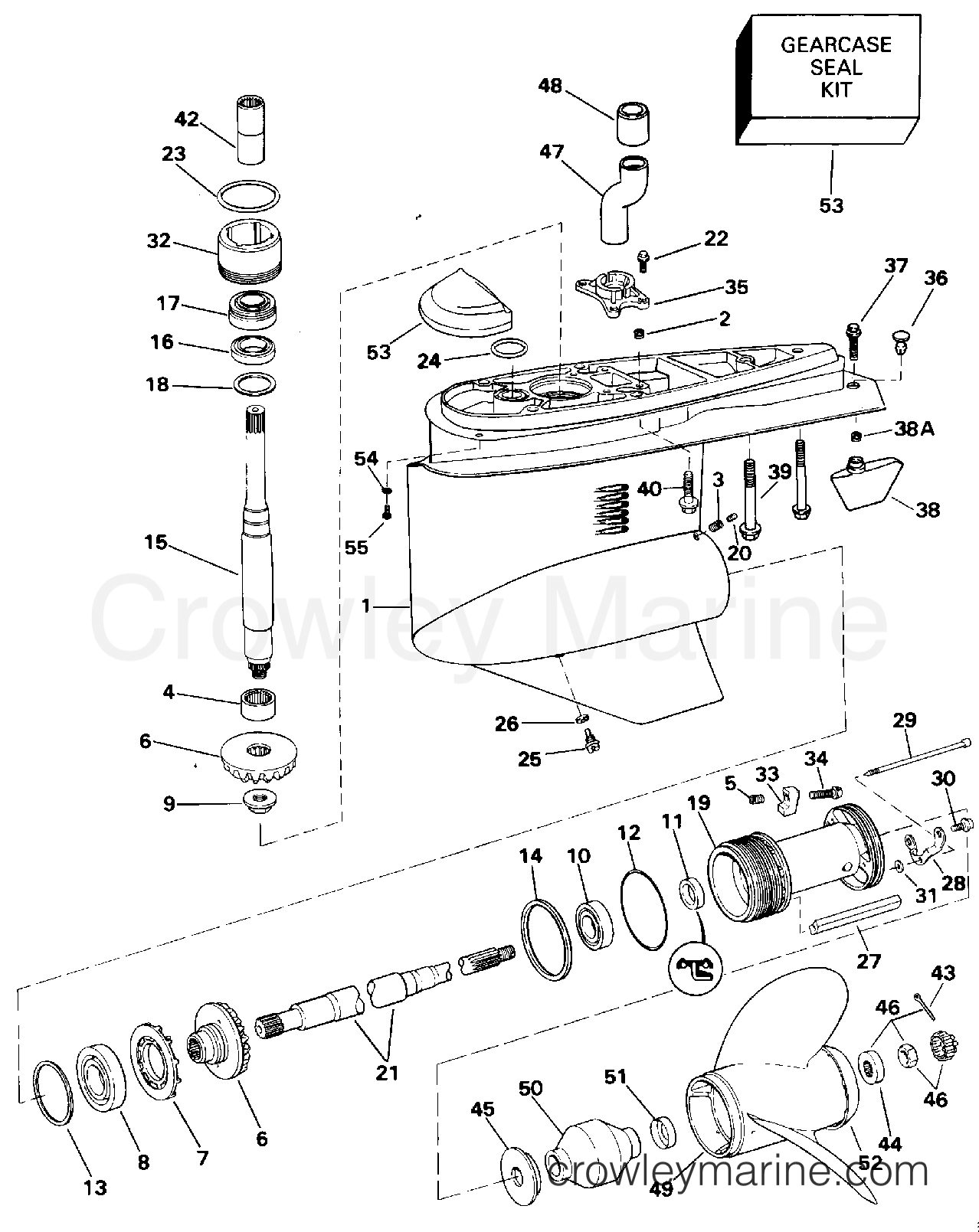 1994 Stern Drive 3 - 302CCPMDA - LOWER GEARCASE
