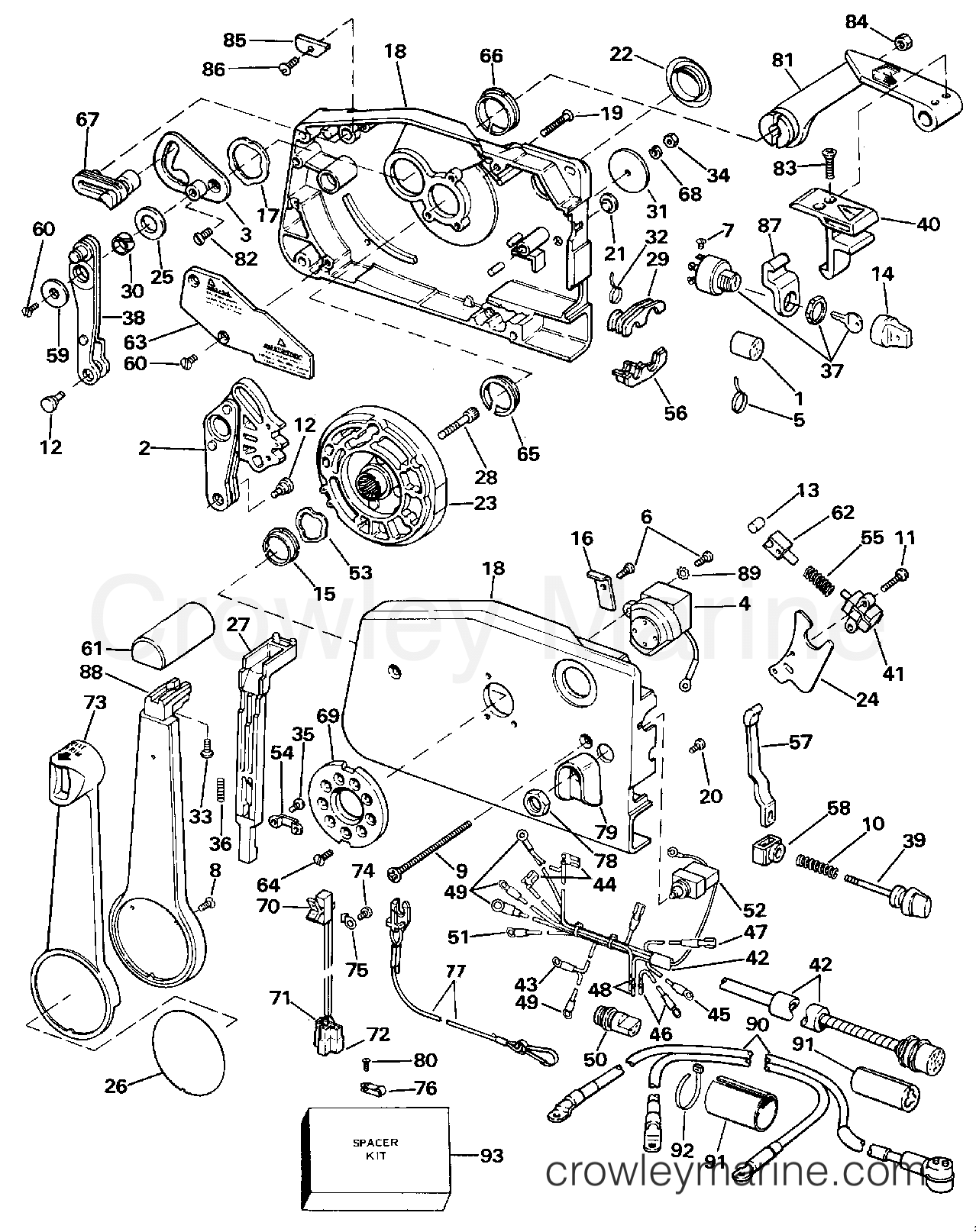 1989 Outboard 70 - J70TLCEM - REMOTE CONTROL
