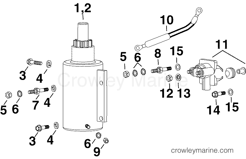 STARTER & SOLENOID 2004 Outboard 75 E75DPLSRC Crowley Marine