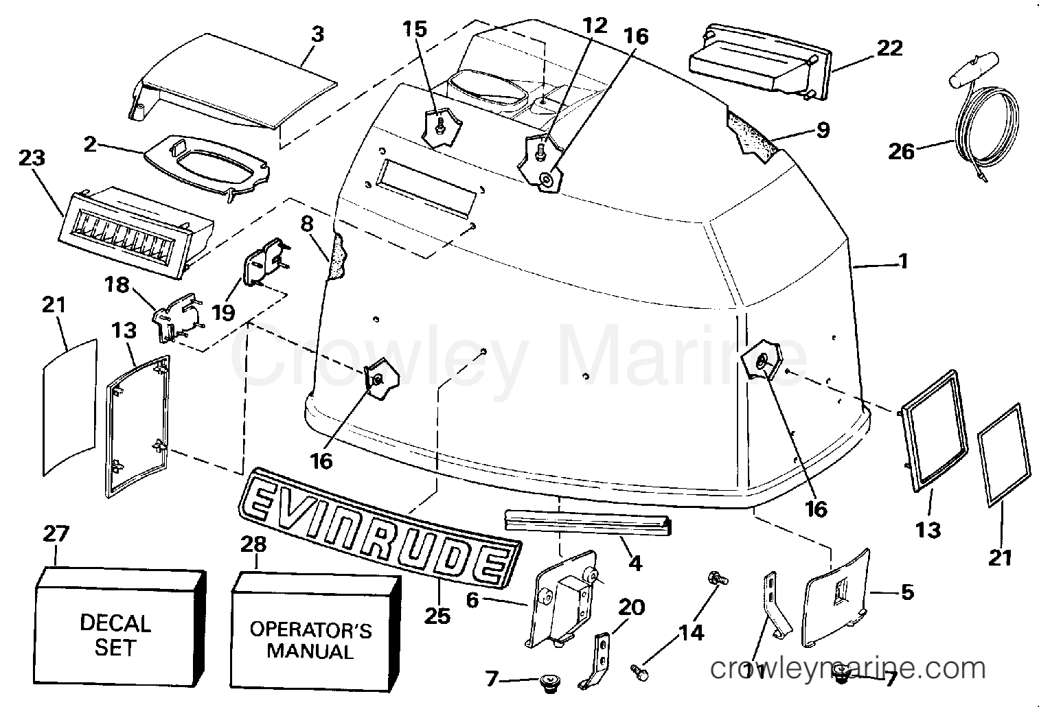 1992 Quiet Rider 90 - V90SLEND - ENGINE COVER - EVINRUDE