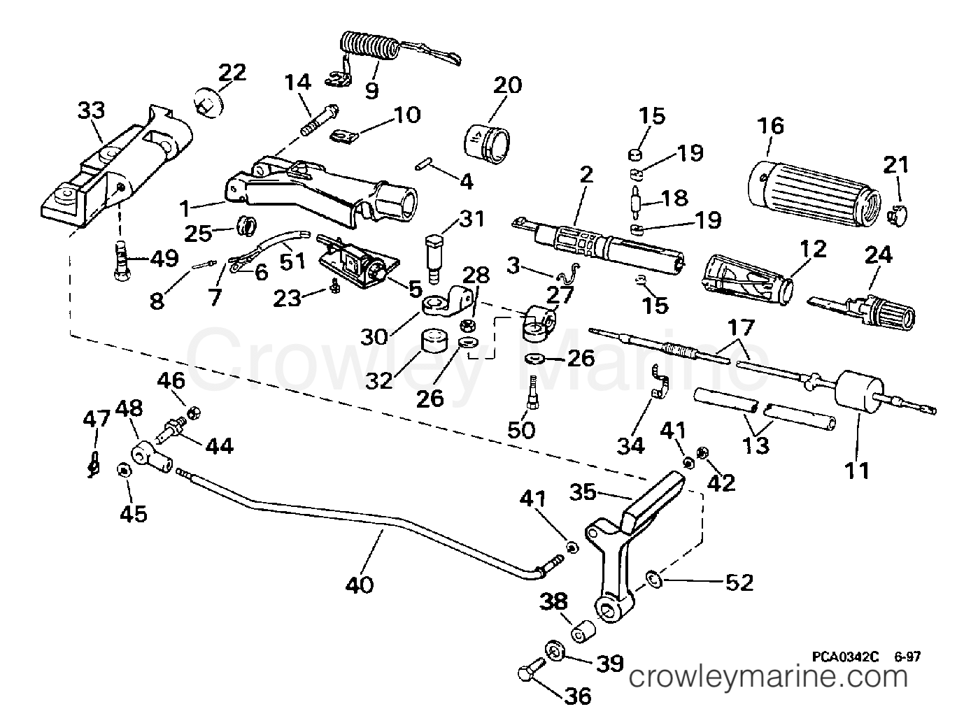 1998 Outboard 30 - E30TEECS - STEERING & SHIFT HANDLE