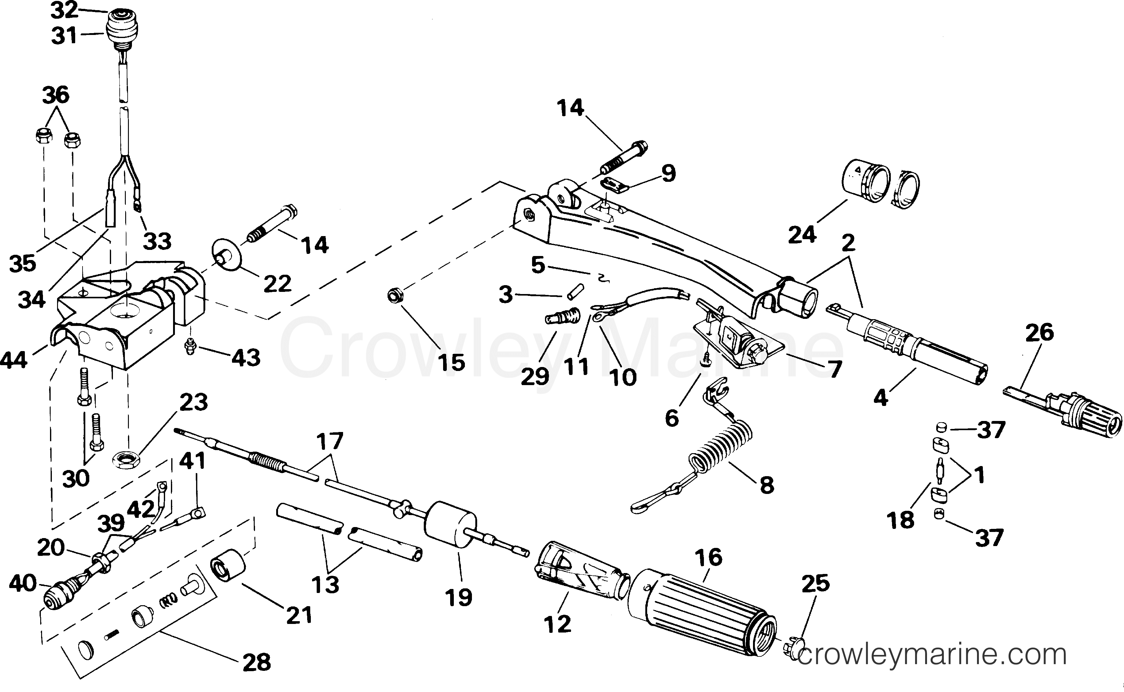 2001 Outboard 50 - J50PLSIF - STEERING & SHIFT HANDLE