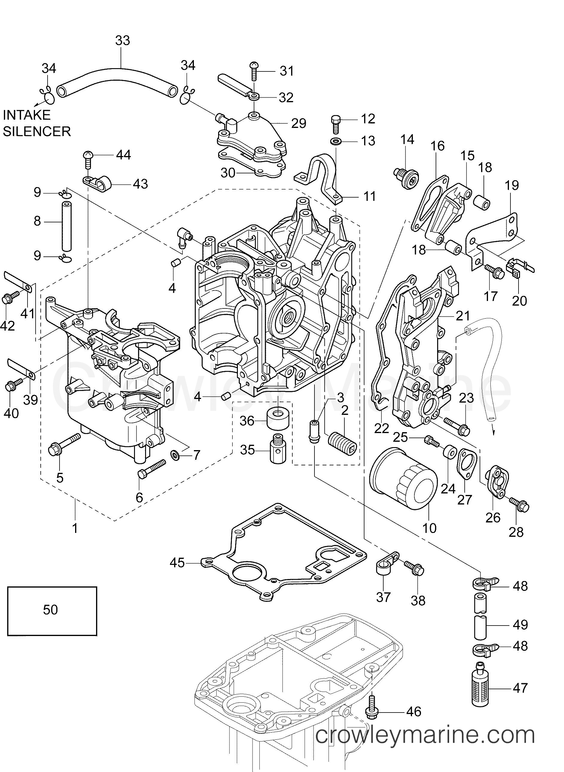 AA Outboard 15 PORTABLE - E15TE4AAA - CYLINDER & CRANKCASE ASSEMBLY
