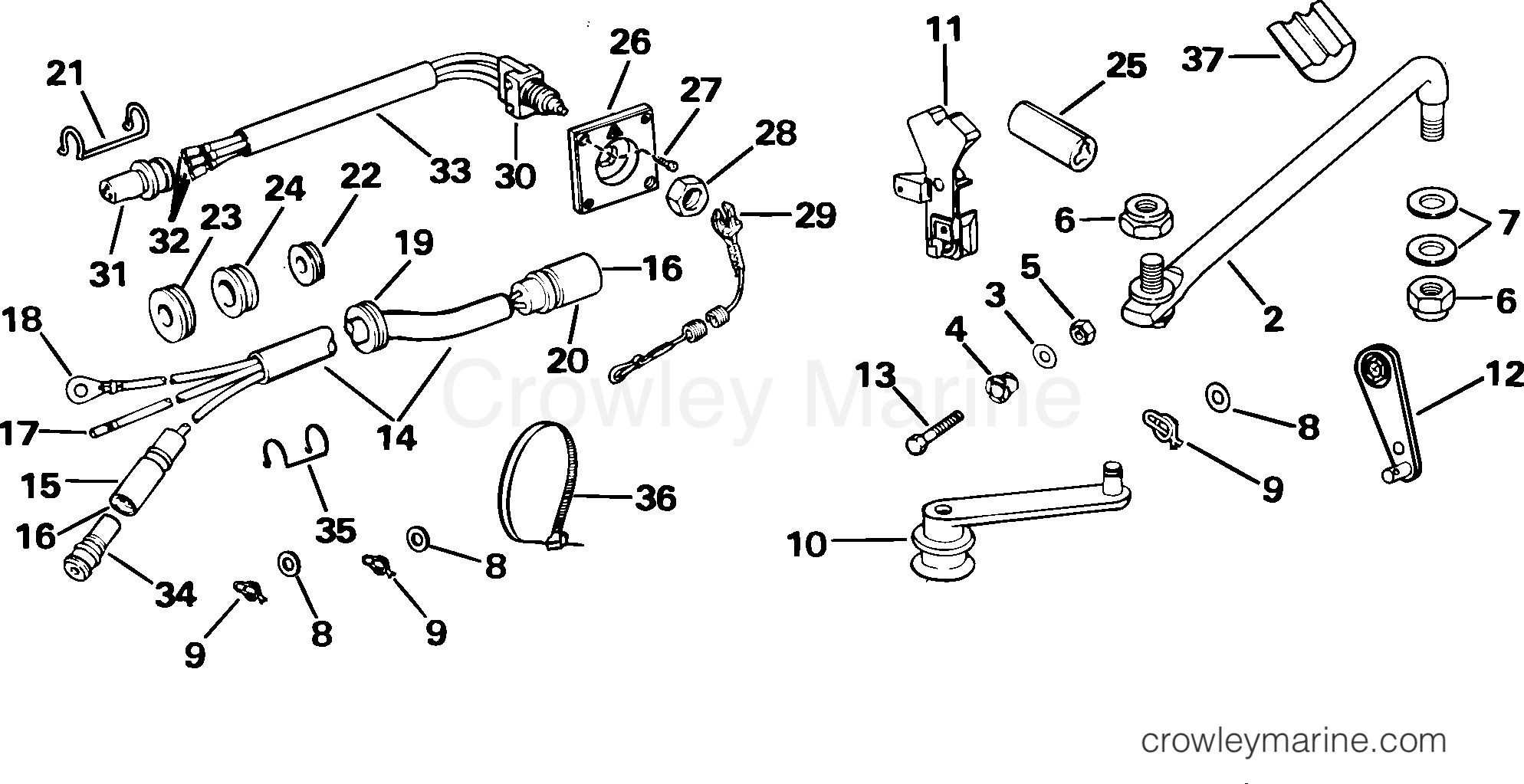 2001-2004 Rigging Accessories - 60 V4 Models - REMOTE CONTROL ADAPTER KIT - 105)
