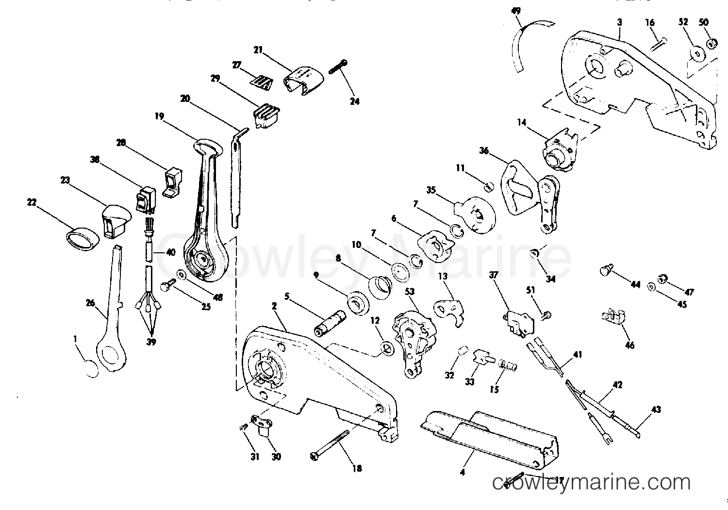 1982 Rigging Accessories - Remote Controls - REMOTE CONTROL ASSEMBLY - SINGLE LEVER 7.5-235
