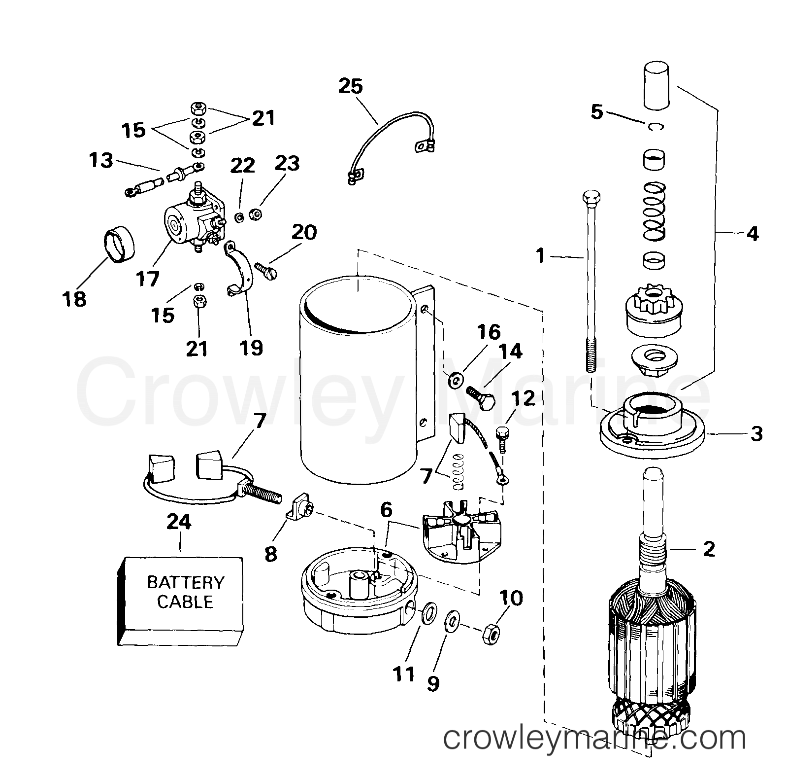 ELECTRIC STARTER & SOLENOID 1999 Johnson Outboards 50 BJ50PLEEA