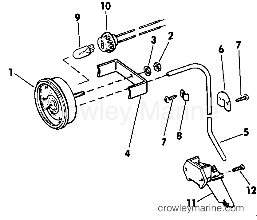 1985 Rigging OMC Stern Drive - All Models - SPEEDOMETER KIT-FLUSH MOUNT