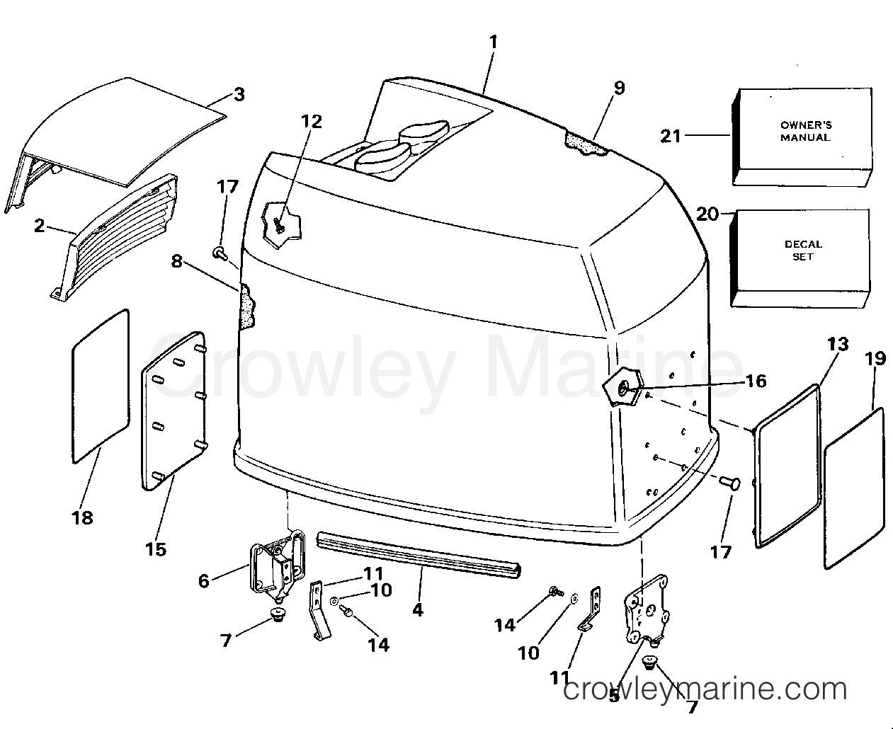 1986 Evinrude Outboards 200 - E200STLCDR ENGINE COVER - JOHNSON - 200TX/225 section
