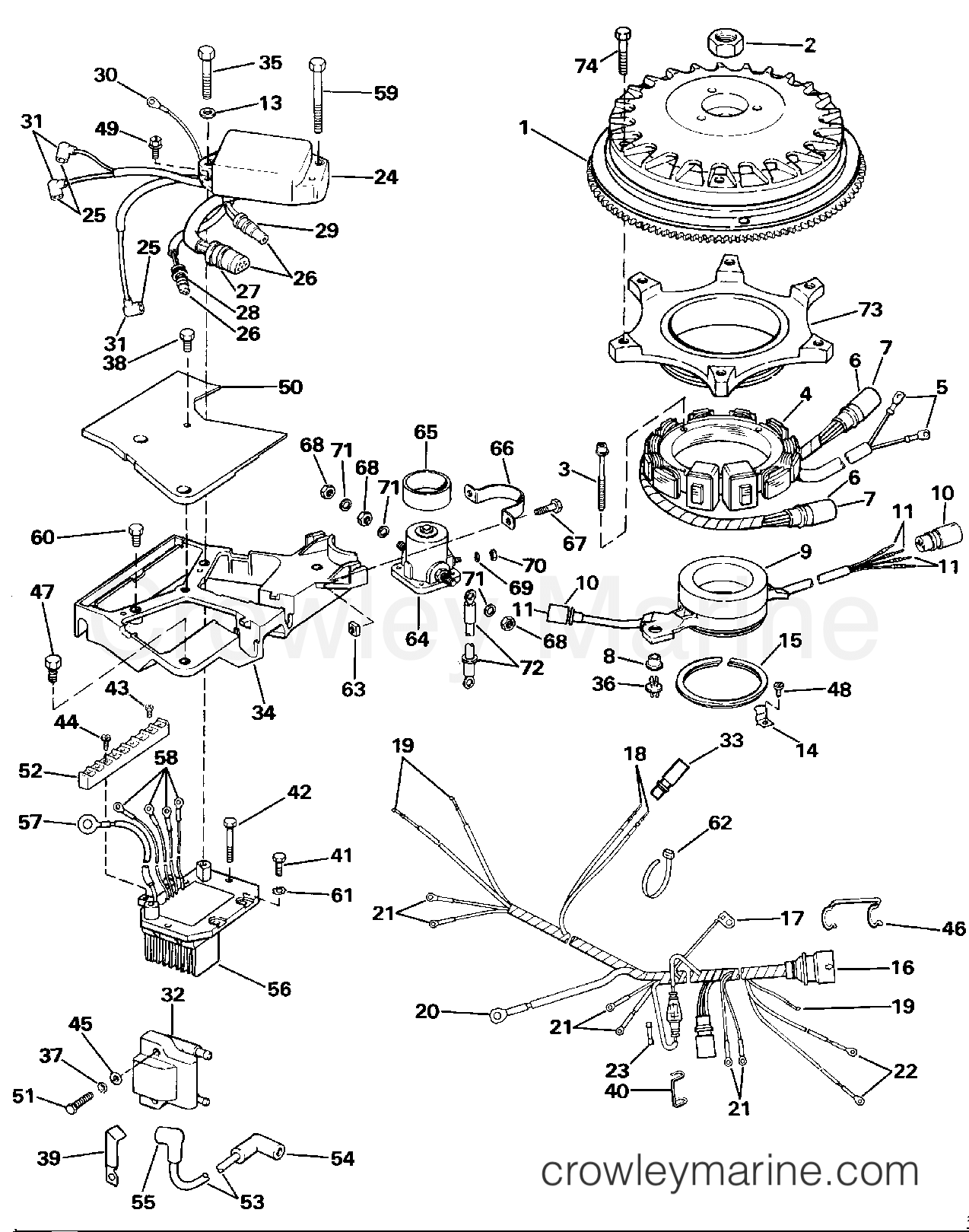 1986 Outboard 225 - J225TXCDA - IGNITION SYSTEM
