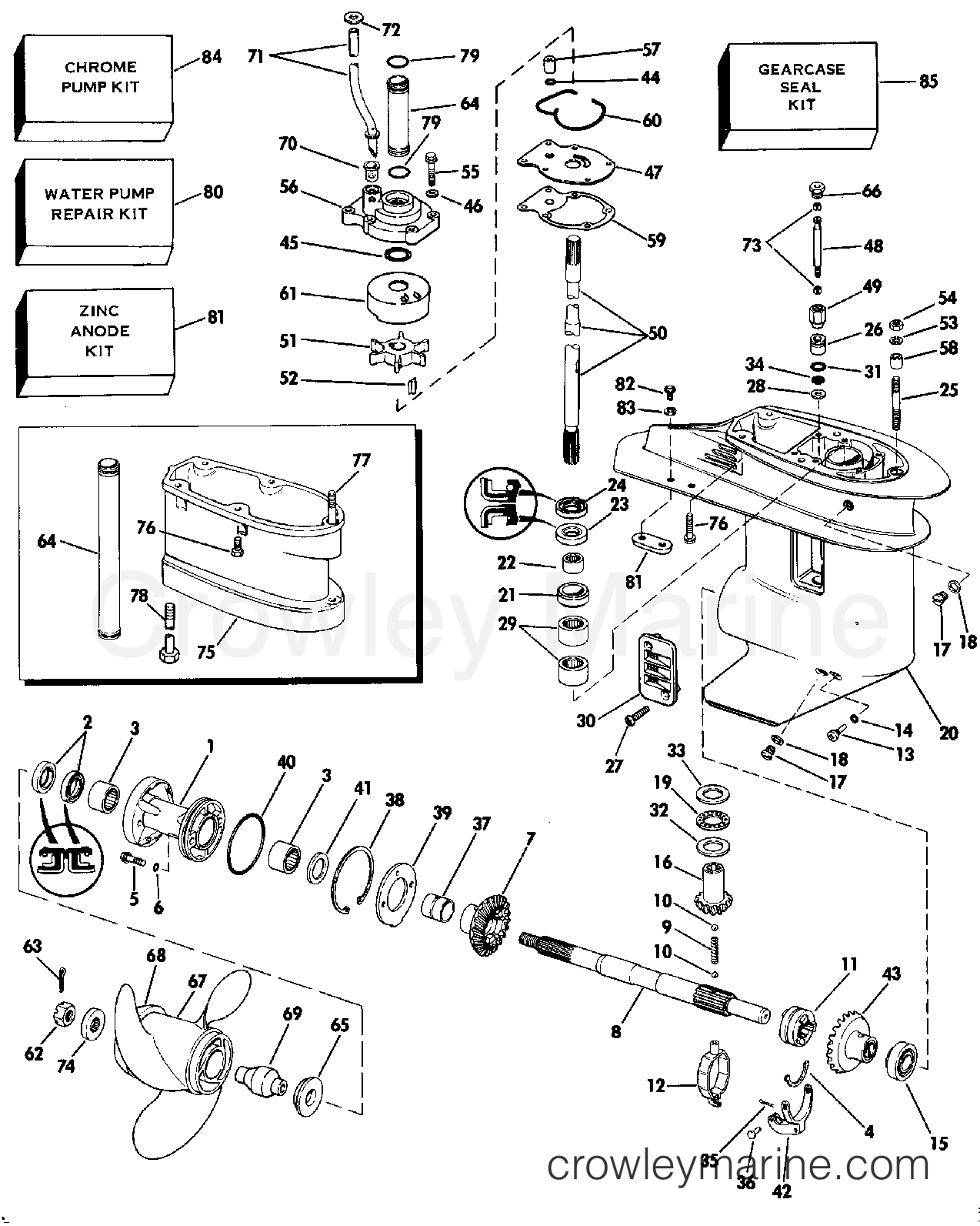1988 Outboard 30 - E30TECCE - GEARCASE