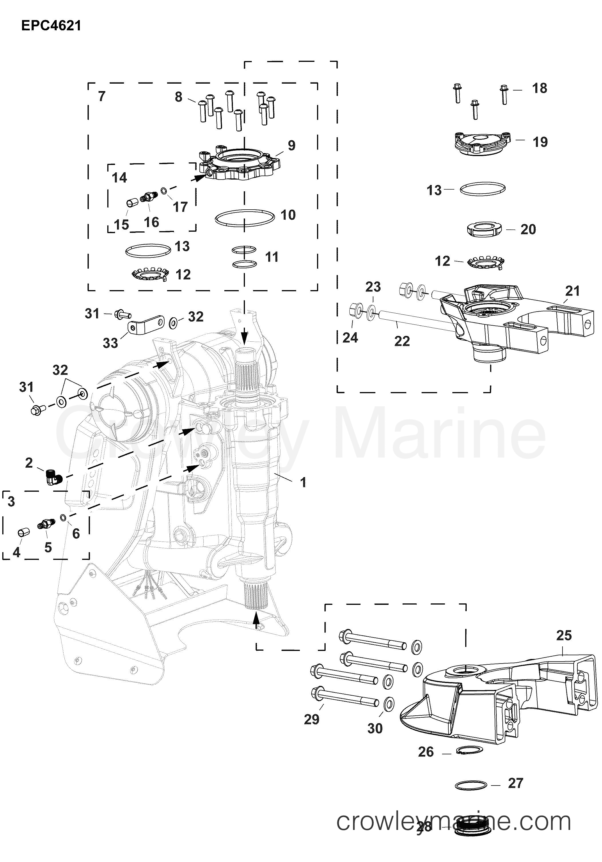 AB Outboard 300 - 3.4L - E300LUABA - STEERING BRACKETS