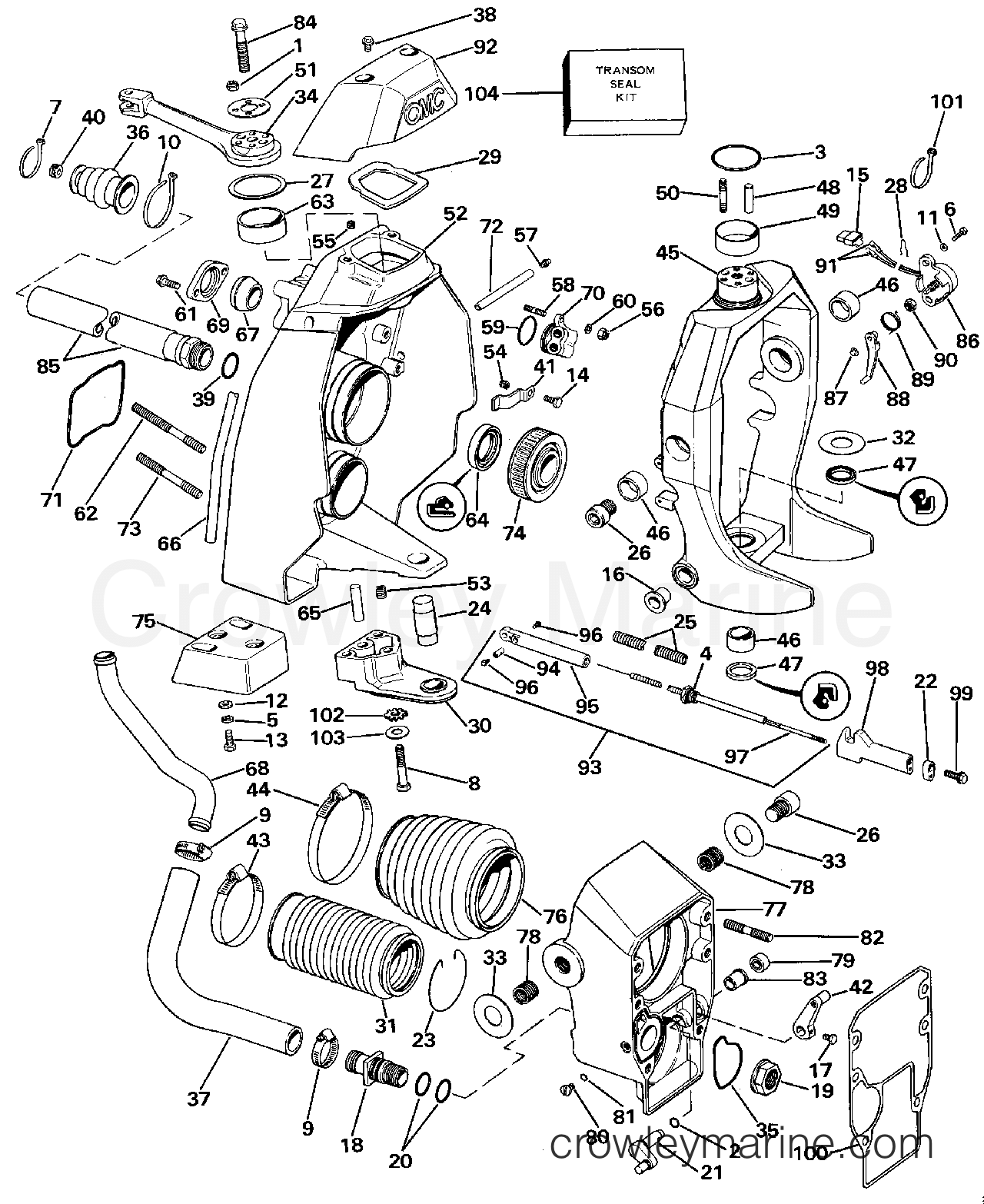 TRANSOM MOUNT - 1986 Stern Drive 4.3 432AMKWB | Crowley Marine