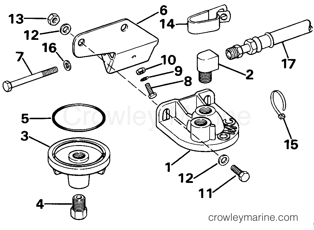 1987 Rigging OMC Stern Drive - All Models - REMOTE OIL FILTER KIT