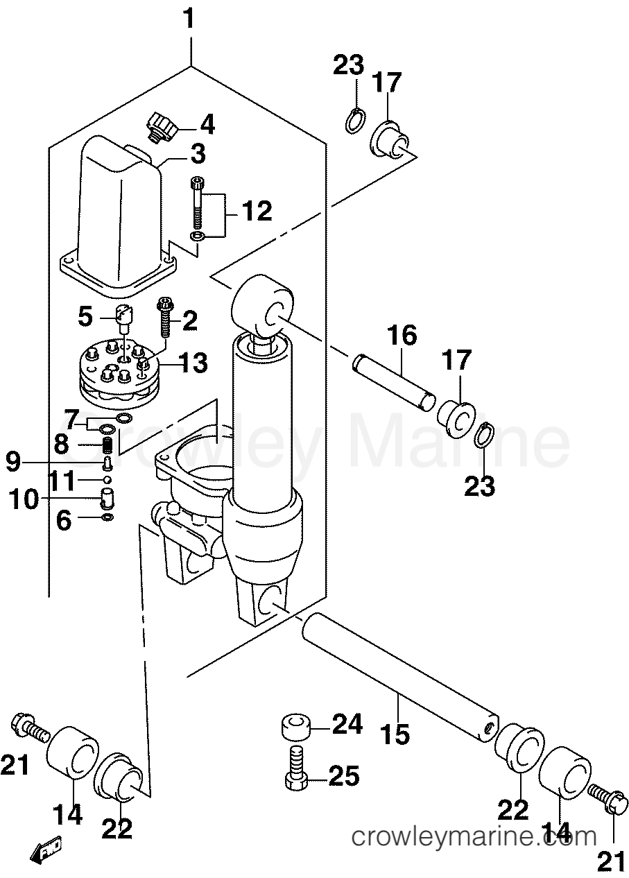 2005 Outboard 30 - J30PL4SOC - TRIM & TILT ASSEMBLY